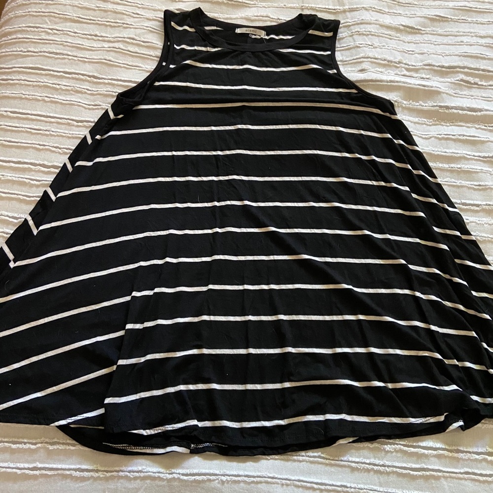 Black and white stripe dress